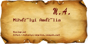 Mihályi Amélia névjegykártya